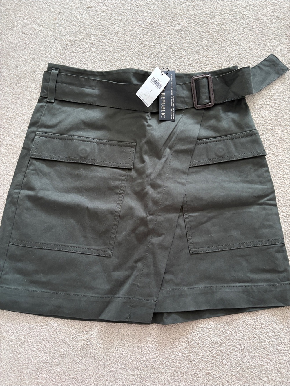 Banana Republic Olive Utility Skirt with Belt